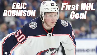 Eric Robinson #50 (Columbus Blue Jackets) first NHL goal Nov 12, 2019