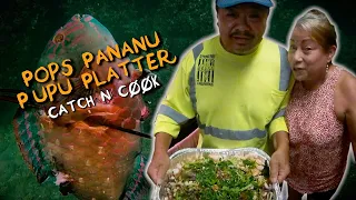 CATCH and COOK - Pops Pananu Pupu Platter - w/Shrimp n Octopus! Spearfishing