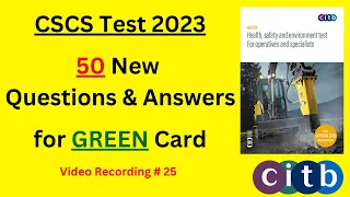 CSCS Card UK - 50 New Q&A | CSCS Test 2023 | CSCS Card Test Questions 2023 | CSCS Test Preparation