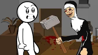 EVIL NUN THE HORROR GAME ANIMATION #1 : NOOB Player Vs Scary Evil Nun