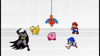 Battle Royale - Mario Vs Sonic Vs Kirby Vs Batman Vs Spiderman Vs Pikachu