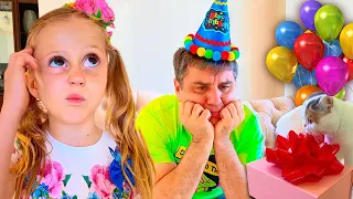 Nastya und Papa Geburtstag! Nastya vergisst ihren Papa Geburtstag