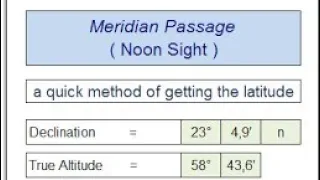 Sextant Meridian Passage| How to calculate observed Latitude using sextant meridian altitude method