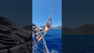 Jumping From The Sail Boat #shorts #canhicyilmaz #sailing #boat #ocean #sea