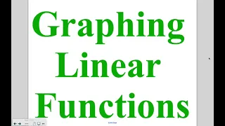 Algebra Lesson 4-1: Graphing Linear Functions