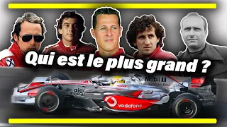 QUI EST LE PLUS GRAND CHAMPION DE LA F1 ?