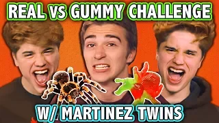 REAL FOOD VS GUMMY FOOD CHALLENGE! (ft. Martinez Twins) | Challenge Chalice