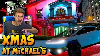 GTA 5 Real Life Mod: Christmas Tree & Lights at Michael's House #GTA5RealLifeMod #GTA5Mods #GTA5