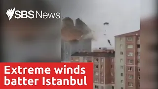 Clock tower collapses as extreme winds batter Istanbul | SBS News