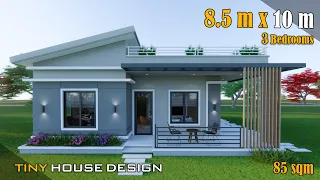 Small House Design | 2 Storey | 8.50m x 10 m (85 sqm) | 3 Bedrooms