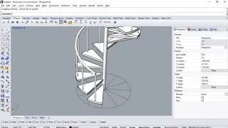 How to 3d model Spiral stair in Rhino5 ( timelapse)