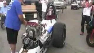 Steve Stephens in his restored dragster