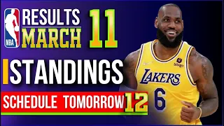NBA Madness: Standings & Results | Mar 11, 2024 | Schedule & Scoreboard