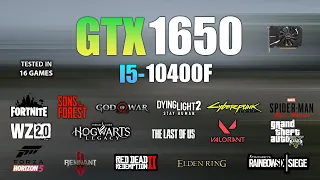 GTX 1650 + i5 10400F : Test in 16 Games in 2023 - GTX 1650 Gaming