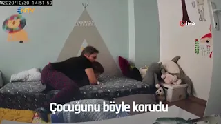 Uykuda depreme yakalanan çocuğunu böyle korudu