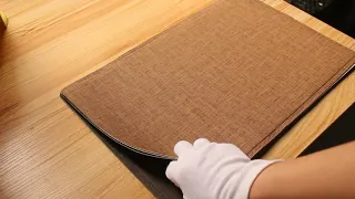 simpletome Placemats Imitation Linen Leather Anti-Slip Double Layer Easy Wiping Cleaning Set of 4