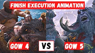 Creatures Finish Execution Animation - God of War (2018) Vs God of War Ragnarok