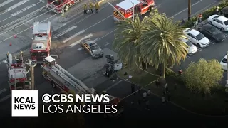 Six injured after violent two-car crash in Mid-City