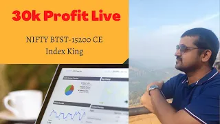 BTST trade booked 30000/- profit live | 40% Gain on capital  | Nifty Gap UP | Index King |