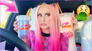 Trying Dunkin's New Boba Drinks...