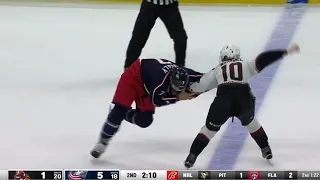 NHL Fight - Coyotes @ Blue Jackets - Dzingel vs Kuraly - 14 10 2021