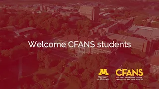 Welcome CFANS Students to the 2020-2021 Academic Year