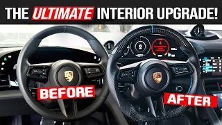 How we did the ULTIMATE Interior Upgrade!! // Steering Wheel Swap Porsche Taycan Turbo