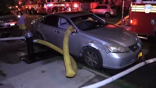 FDNY Break Cars Windows Parked by Fire Hydrant