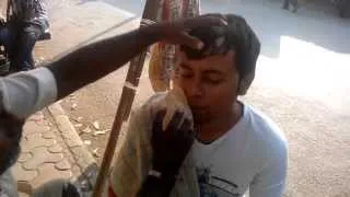 Indian Barber Street Shave in Mumbai. Cost: 8 cents. HD