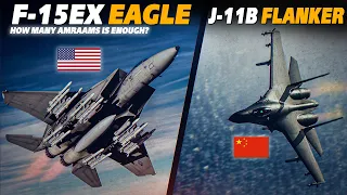 How Many AMRAAMS Are Enough? | F-15 EX Eagle Vs J-11 Flanker-B | Digital Combat Simulator | DCS |