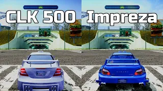 NFS Most Wanted: Mercedes CLK 500 vs Subaru Impreza WRX STI - Drag Race