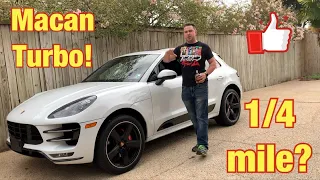 We bought a Macan Turbo!  1/4 mile time and review!  Porsche Macan Cobb Accessport tune.