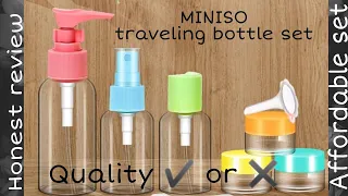 MINISO traveling bottle set | affordable  | 190 ₹ ♥️ #miniso #minisoshopping