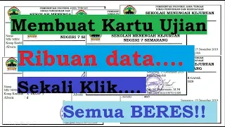 Membuat Kartu Tes (ujian ) Super otomatis ,1 klik Beres