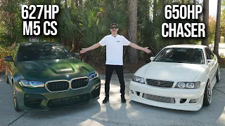 BMW M5 CS vs. 2JZ Toyota Chaser - Battle of the Super Sedans