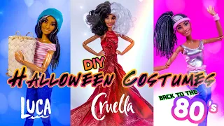 DIY - How to Make: EASY Halloween Costumes for Dolls | 80's | Cruella | Luca