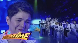 It's Showtime: Amy Perez leads the prayer for Franco Hernandez