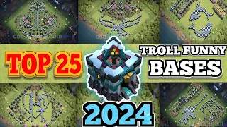 TOP 25 ! Th13 Troll/Funny Bases With Copy Link ! Th13 Funny Bases With Link:- Clash of Clans