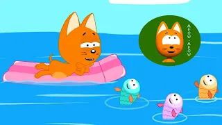Five Cute Little Fishies  -  Meow Meow Kitty  -  song for kids