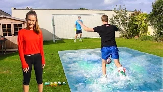 SLIP 'N' SLIDE FOOTBALL vs MY SISTER