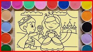 【手工沙畫】公主和王子❤️Colored Sand Painting Princess and Prince