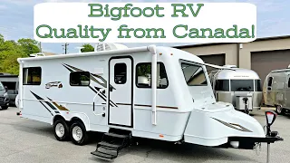 BIGFOOT Sighting!!   Bigfoot RV 25RQ // High Quality Travel Trailers from Canada // Basic Walk Thru