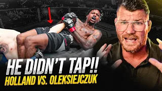 BISPING: "HE DIDN'T TAP" - Kevin Holland ARMBAR's Oleksiejczuk | Was it REALLY Correct Stoppage?