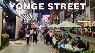 Friday Night on Yonge Street in Downtown Toronto Walk (July 9, 2021)
