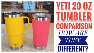 Difference Between YETI Rambler 20 oz Tumbler & Travel Mug with Handle and Stonghold Lid