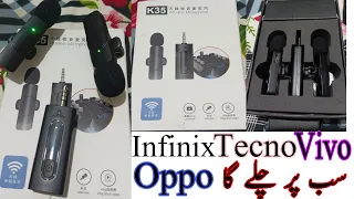 Wireless Mic K35 k36 Oppo Vivo Infinix Techno Samsung IPhone All Mobile Easy Connect