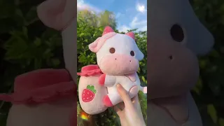 OMG strawberry cow plushie?🐮💗 #shorts #cute #plushies #kawaii #aesthetic #strawberrycow #pink