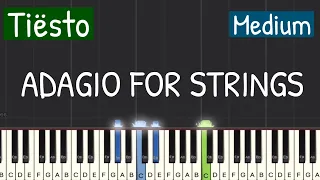 Tiësto - Adagio For Strings Piano Tutorial | Medium