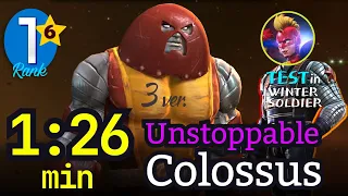 1:26 min! Unstoppable Colossus 6* Rank1 [No-boost] ver.3 Synergy: Red Guardian #colossus