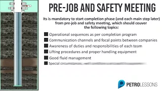 Oil and Gas Well Completion - Pre-job and Safety Meeting